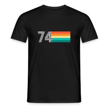 Birthday 74 - vintage RETRO - Men's T-Shirt - black - Front - AI Model Male 178 light (178cm)