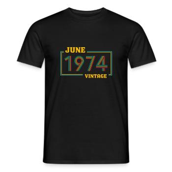 Birthday JUNE 1974 vintage - Men's T-Shirt - black - Front - AI Model Male 178 light (178cm)
