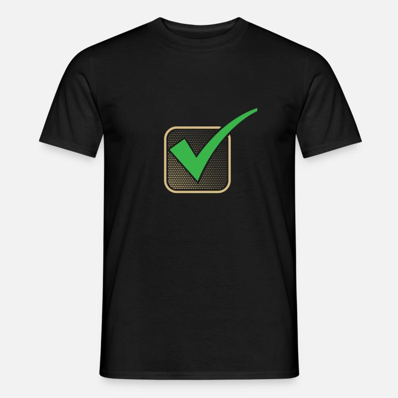Check Häkchen Checkmark TO DO - Männer T-Shirt - Schwarz