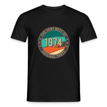 Birthday 1974 THE VERY BEST OF Original Parts - Men's T-Shirt - black - Front - AI Model Male 178 light (178cm)