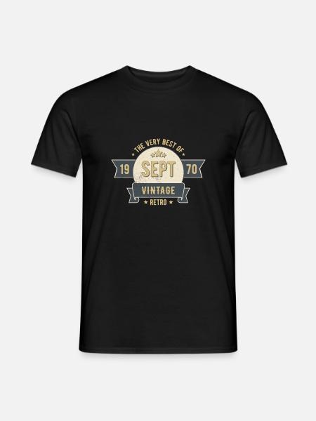 Septiembre de 1970 cumpleaños MUY MEJOR DE VINTAGE 50 - Mænd T-shirt - sort