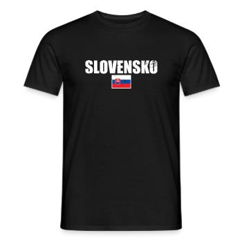 Slovensko Slovakia Slovak flag Slovak - Men's T-Shirt - black - Front - AI Model Male 178 light (178cm)