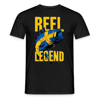 ANGELN SCHWEDEN ANGLER FISCHEN REEL LEGEND - Männer T-Shirt - Schwarz - Vorne - AI Model Male 178 light (178cm)