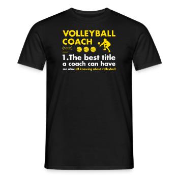 Définition de l’entraîneur sportif Volleyball - T-shirt homme - noir - Devant - AI Model Male 178 light (178cm)
