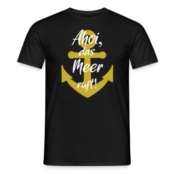 Ahoi das Meer ruft - Männer T-Shirt - Schwarz - Vorne - AI Model Male 178 light (178cm)