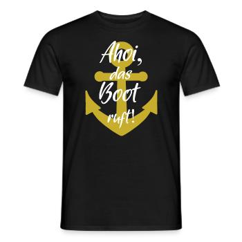 Ahoi das boot ruft - Männer T-Shirt - Schwarz - Vorne - AI Model Male 178 light (178cm)