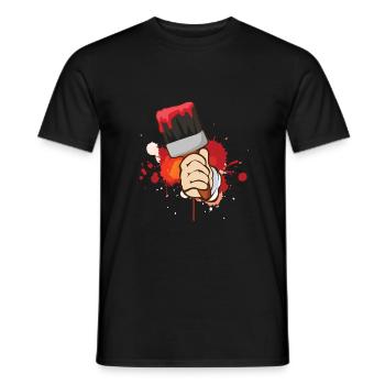 Painter and paintbrush brush paint craft gift - Men's T-Shirt - black - Front - AI Model Male 178 light (178cm)