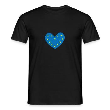 EU heart love Europe proud gift idea Eurofan - Men's T-Shirt - black - Front - AI Model Male 178 light (178cm)
