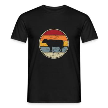 Cows gift idea cattle farmer farmer cattle - Men's T-Shirt - black - Front - AI Model Male 178 light (178cm)