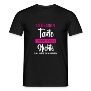Stolze Tante - Nichte - Männer T-Shirt - Schwarz - Vorne - AI Model Male 178 light (178cm)