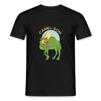 Camel-eon word joke camel chameleon gift idea - Men's T-Shirt - black - Front - AI Model Male 178 light (178cm)