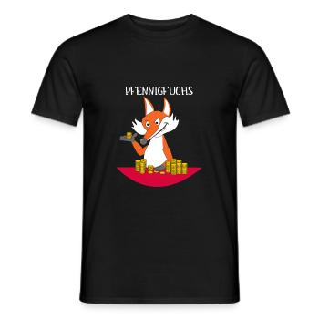 Pfennigfuchs Idée cadeau argent jeu de mots drôle - T-shirt homme - noir - Devant - AI Model Male 178 light (178cm)