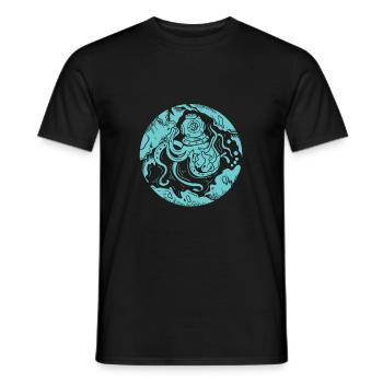 Diver Octopus Octopus Deep Sea - Men's T-Shirt - black - Front - AI Model Male 178 light (178cm)