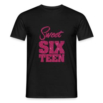 Anniversaire - Sweet 16 seize anniversaire - T-shirt homme - noir - Devant - AI Model Male 178 light (178cm)