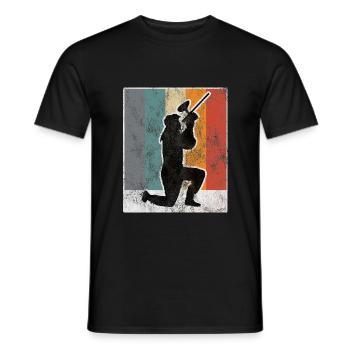 Paintball Retro Gotcha Paintballer Airsoft Softair - Men's T-Shirt - black - Front - AI Model Male 178 light (178cm)