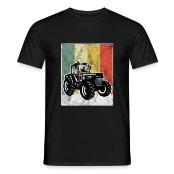 Tractor Farm Farmer Retro Tractor Tractors - Men's T-Shirt - black - Front - AI Model Male 178 light (178cm)