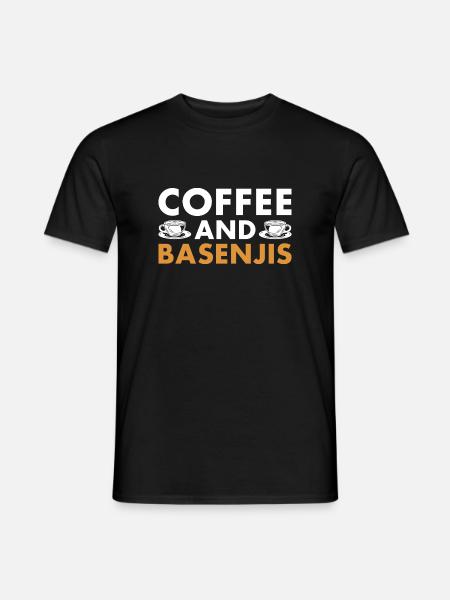 Dog Coffee And Basenji - Men's T-Shirt - black
