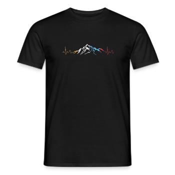 Berge Wandern Bergsteigen Herzschlag - Männer T-Shirt - Schwarz - Vorne - AI Model Male 178 light (178cm)
