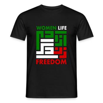 women life freedom Zan zendegi azadi - Männer T-Shirt - Schwarz - Vorne - AI Model Male 178 light (178cm)