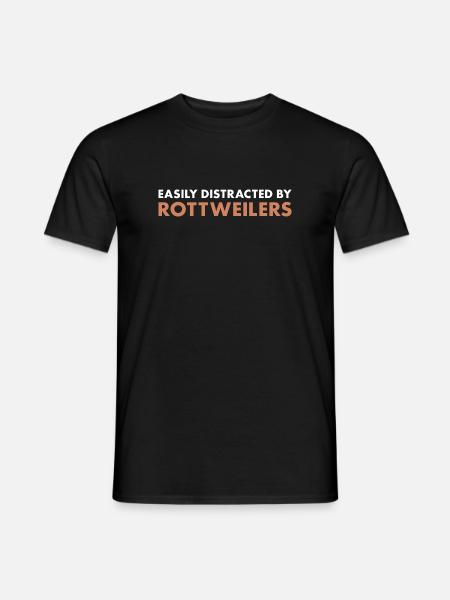 Easily Distracted By Rottweiler - Männer T-Shirt - Schwarz