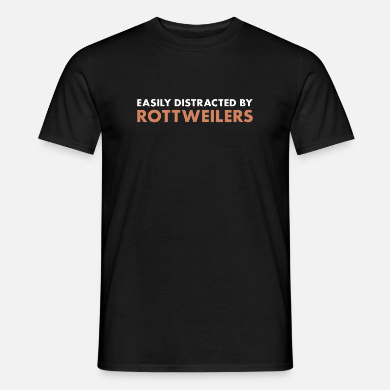 Easily Distracted By Rottweiler - Männer T-Shirt - Schwarz