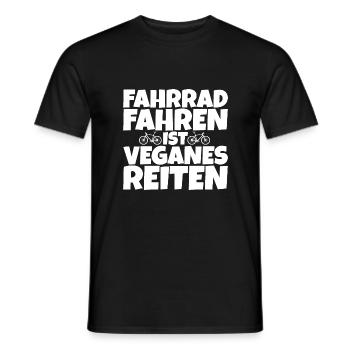 Fahrrad fahren ist veganes reiten - Männer T-Shirt - Schwarz - Vorne - AI Model Male 178 light (178cm)