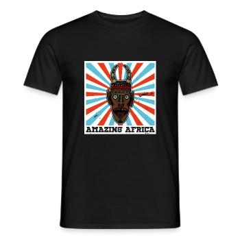 Afrique Masque Afro Histoire Africaine - T-shirt homme - noir - Devant - AI Model Male 178 light (178cm)