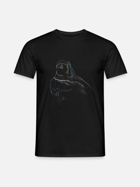 Papageientaucher-Portrait - Männer T-Shirt - Schwarz