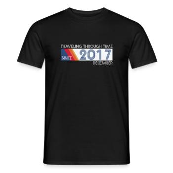 Funny Time Travel Birthday Design December 2017 - Men's T-Shirt - black - Front - AI Model Male 178 light (178cm)
