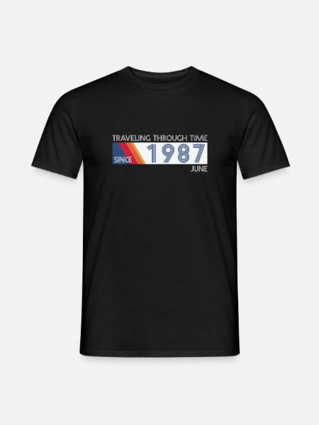 Funny Zeitreise Geburtstags Design Juni 1987 - Männer T-Shirt - Schwarz
