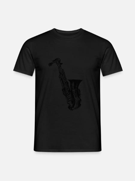 saxophone noir - T-shirt homme - noir