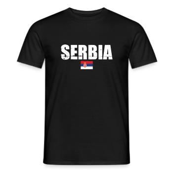 Serbie Vintage Drapeau serbe Serbie - T-shirt homme - noir - Devant - AI Model Male 178 light (178cm)