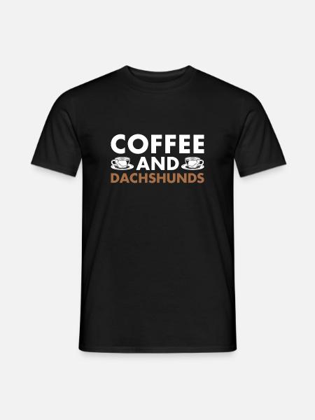 Coffee And Dachshund - Men's T-Shirt - black