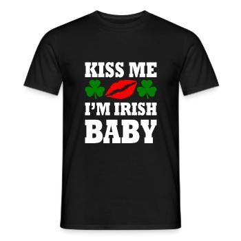 kiss me im irish baby - Men's T-Shirt - black - Front - AI Model Male 178 light (178cm)