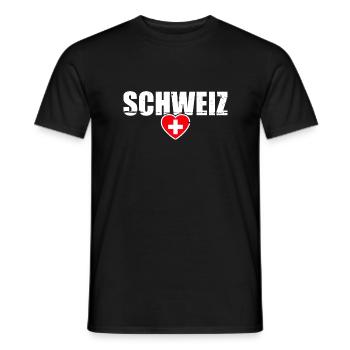 Switzerland Vintage Schweizer Flagge Schweiz - Männer T-Shirt - Schwarz - Vorne - AI Model Male 178 light (178cm)