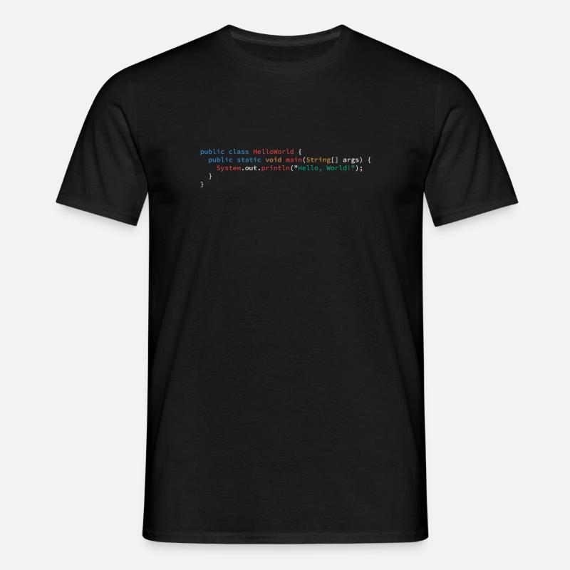 Hello World Java Programmiersprache - Männer T-Shirt - Schwarz