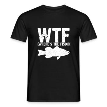 WTF - where´s the fisch - Männer T-Shirt - Schwarz - Vorne - AI Model Male 178 light (178cm)