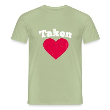 taken, valentine's day gifts, valentine's day 2021 - T-shirt homme - vert sauge - Devant - AI Model Male 178 light (178cm)