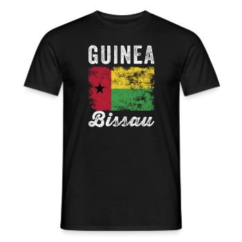 Guinea Bissau Flag Distressed - Men's T-Shirt - black - Front - AI Model Male 178 light (178cm)
