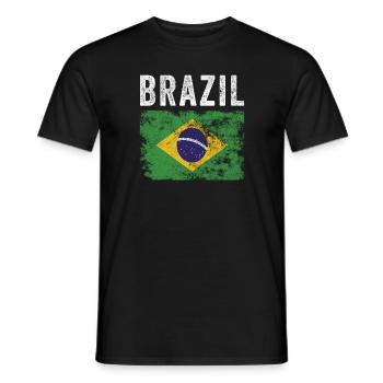 Brasilien Flagge Distressed - Brasilianische Flagge - Männer T-Shirt - Schwarz - Vorne - AI Model Male 178 light (178cm)