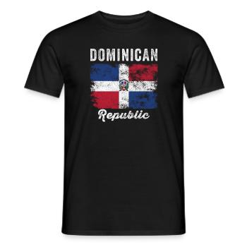 Dominikanische Republik Flagge Verzweifelt - Männer T-Shirt - Schwarz - Vorne - AI Model Male 178 light (178cm)