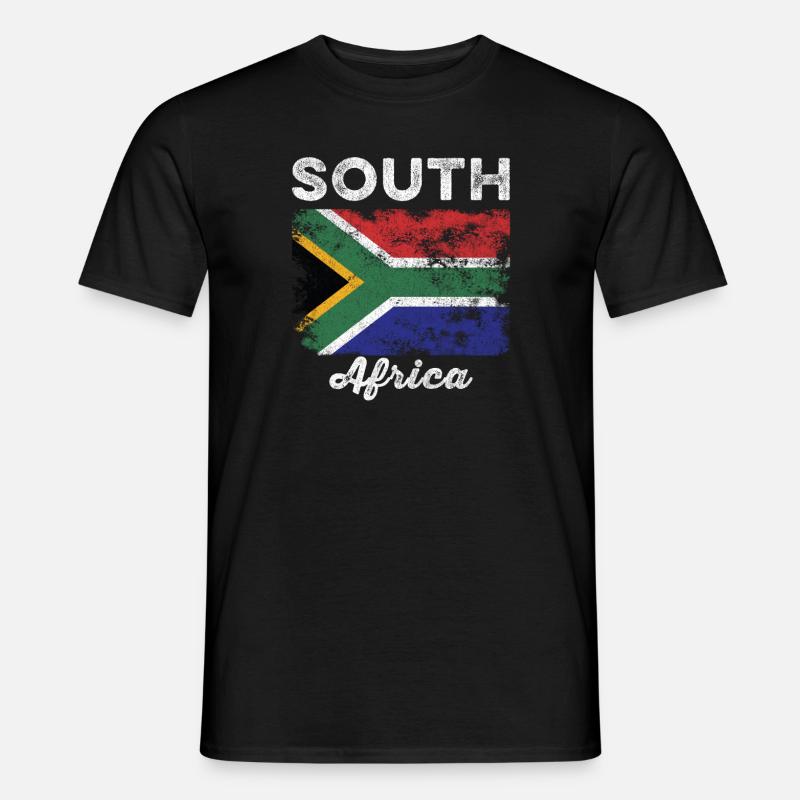Südafrika Flagge Distressed - Männer T-Shirt - Schwarz