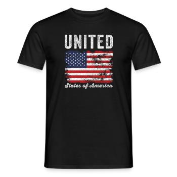 United States of America Flag Distressed - Men's T-Shirt - black - Front - AI Model Male 178 light (178cm)
