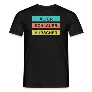 Älter schlauer hübscher - Männer T-Shirt - Schwarz - Vorne - AI Model Male 178 light (178cm)