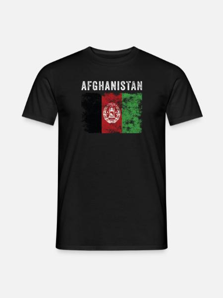 Afghanistan Flag Distressed Afghan Flag - Men's T-Shirt - black
