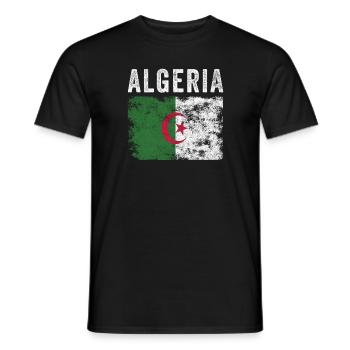 Algeria Flag Distressed - Algerian Flag - Men's T-Shirt - black - Front - AI Model Male 178 light (178cm)