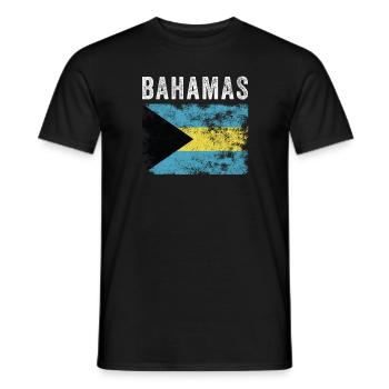 Bahamas Flag Distressed - Bahamian Flag - Men's T-Shirt - black - Front - AI Model Male 178 light (178cm)