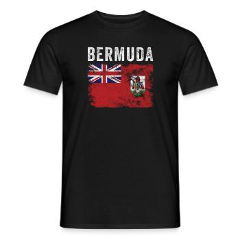 Bermuda Flag Distressed - Bermudian Flag - Men's T-Shirt - black - Front - AI Model Male 178 light (178cm)