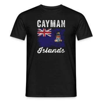 Cayman Islands Flag Distressed - Men's T-Shirt - black - Front - AI Model Male 178 light (178cm)