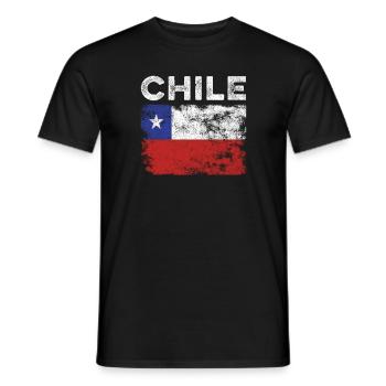 Drapeau chilien en détresse - Drapeau chilien - T-shirt homme - noir - Devant - AI Model Male 178 light (178cm)